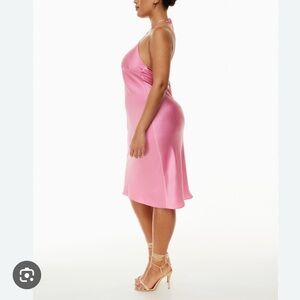 Elegant Pink Satin Slip Dress